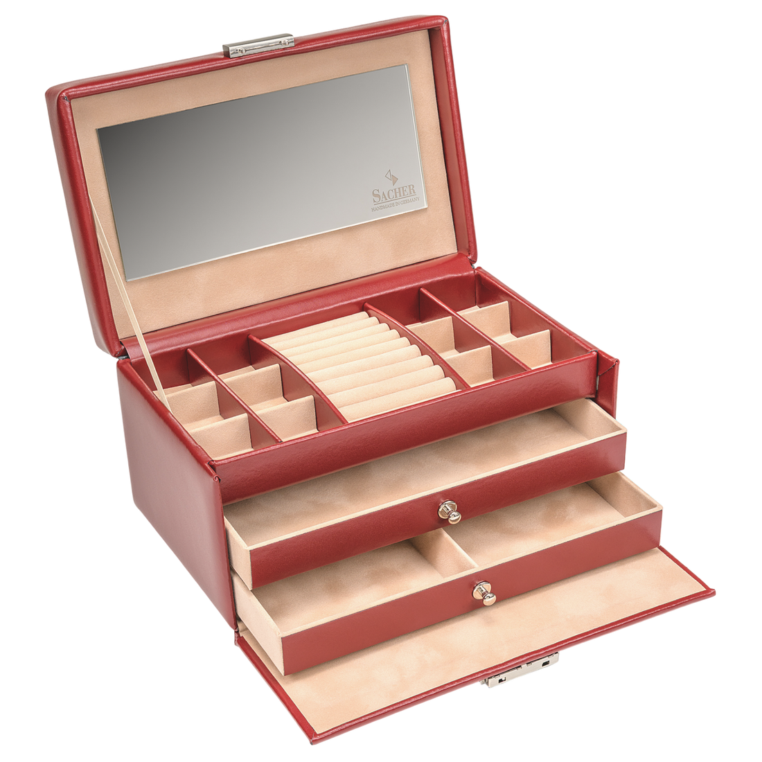 Jewelry box Emma amadora / red (leather)