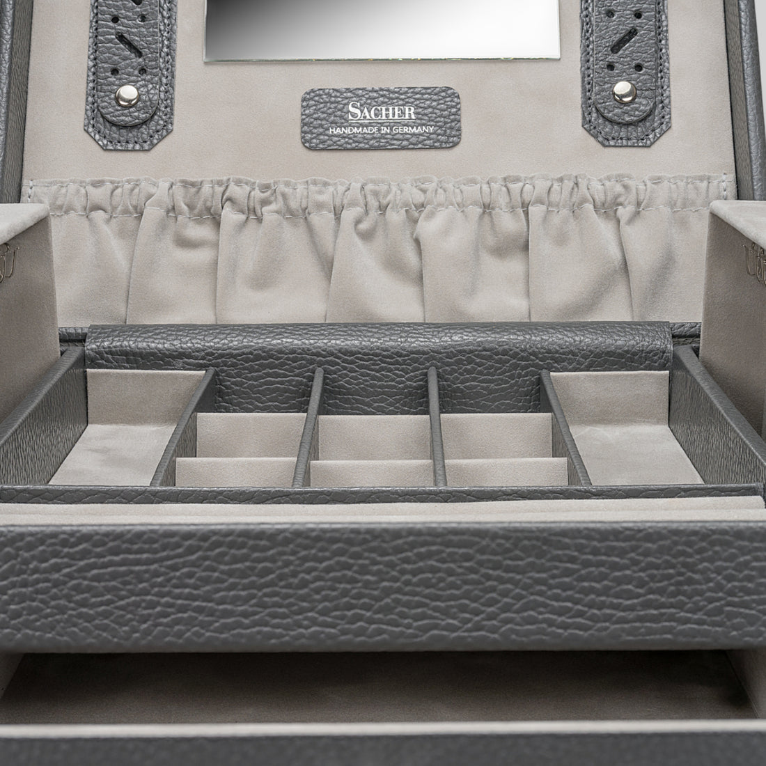 Jewelry box Marta granello / grey (full cowhide)