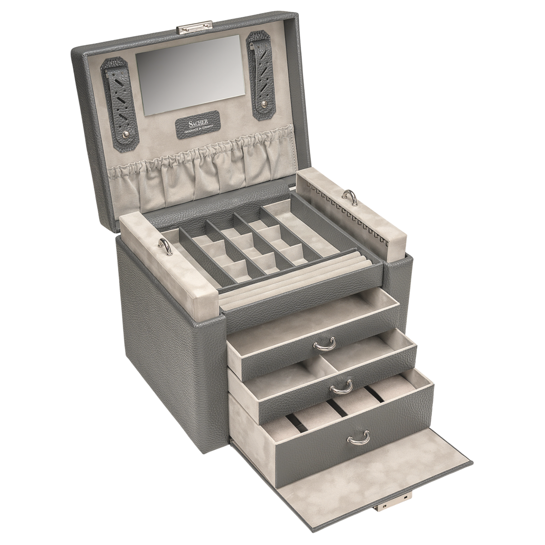 Jewelry box Marta granello / grey (full cowhide)