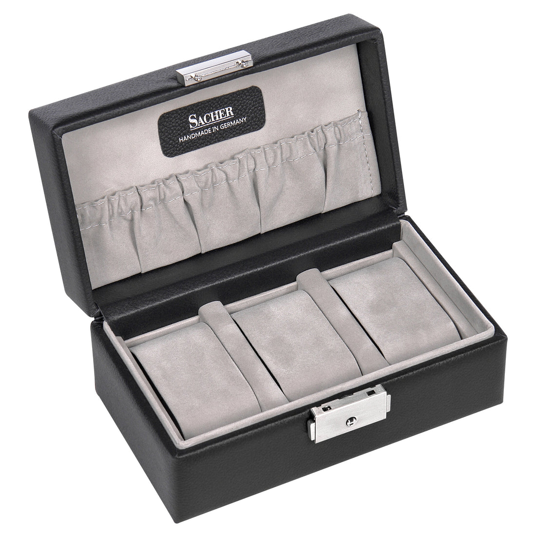 Watch case for 3 watches tamigi sport / black (leather)