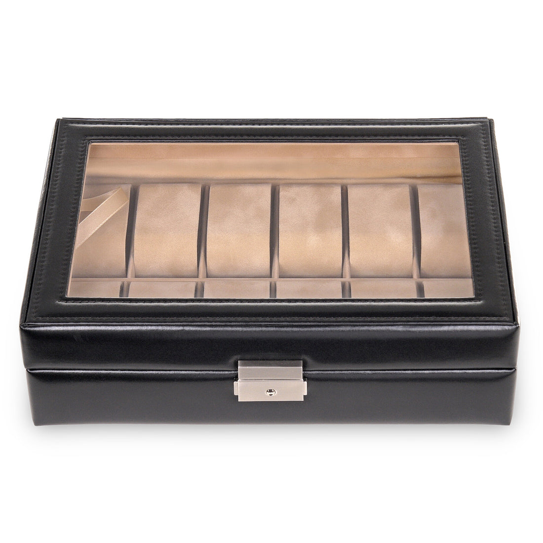 Watch case for 12 watches new classic / black (leather)