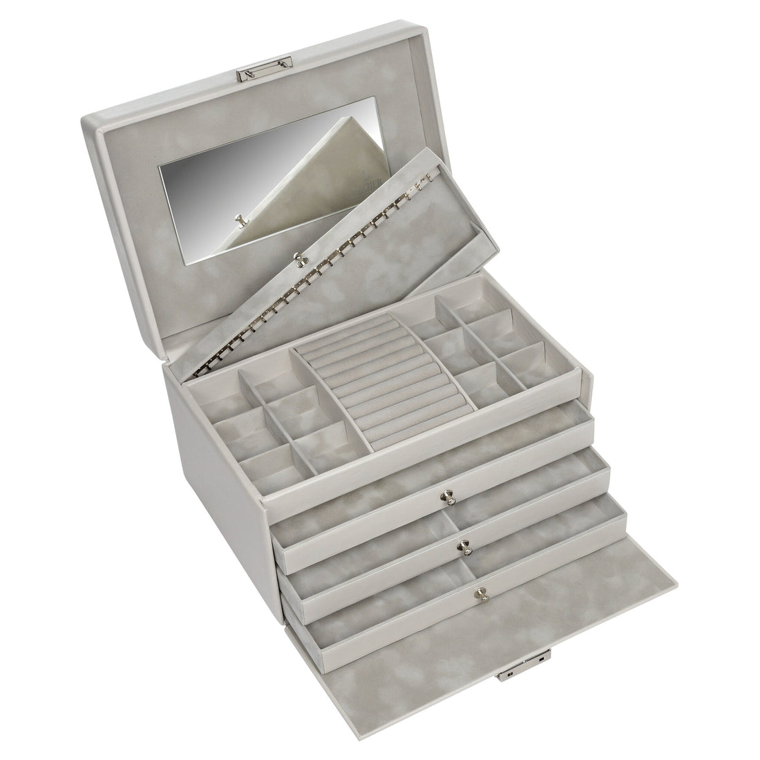 Jewelry box Jasmin elegance / sand (full cowhide)