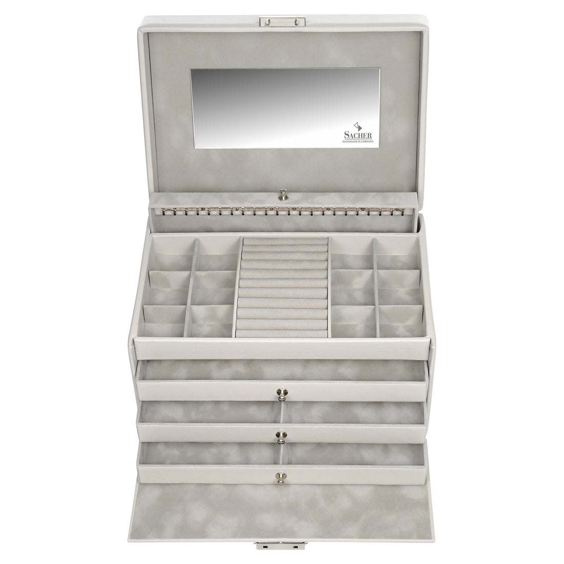 Jewelry box Jasmin elegance / sand (full cowhide)