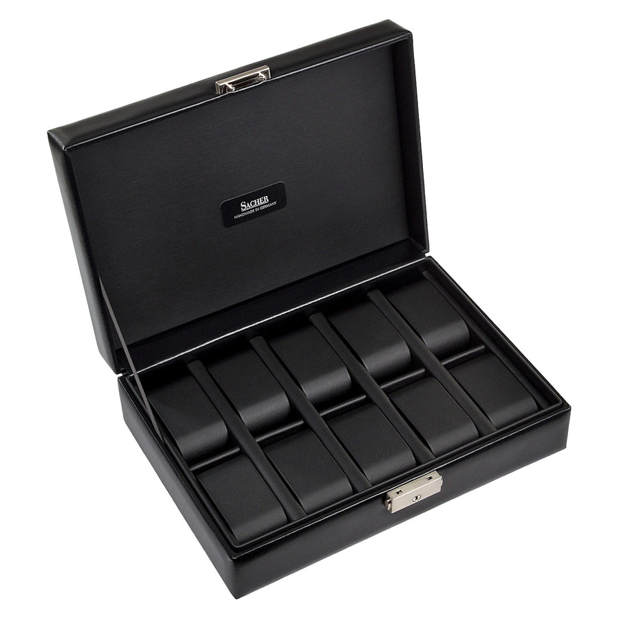 case for 10 watches black exclusive / black (leather)