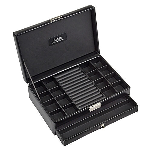 ring and collectors tray black exclusive / black (leather)