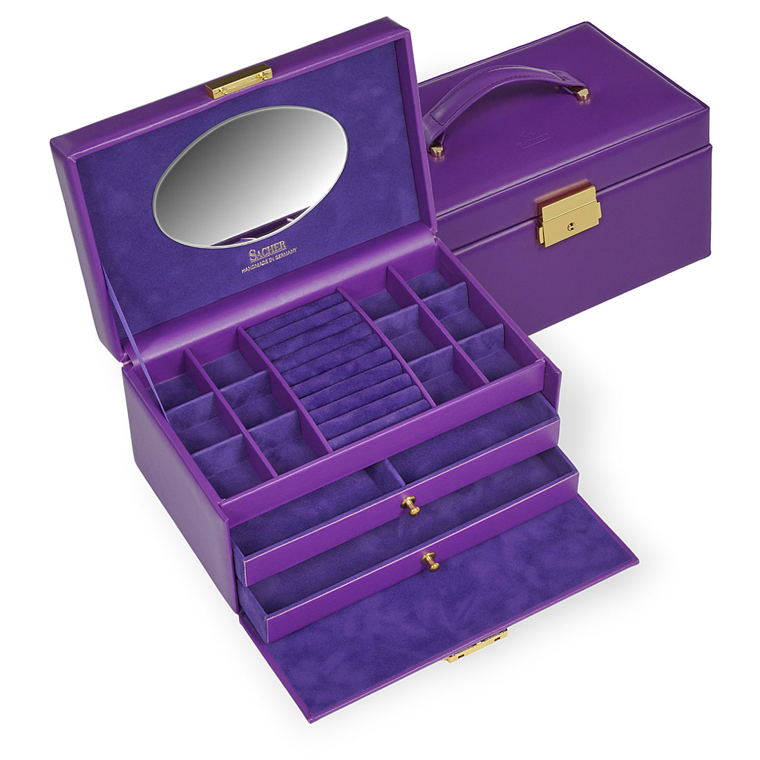 jewellery case Emma colisimo / violet (cowhide leather)