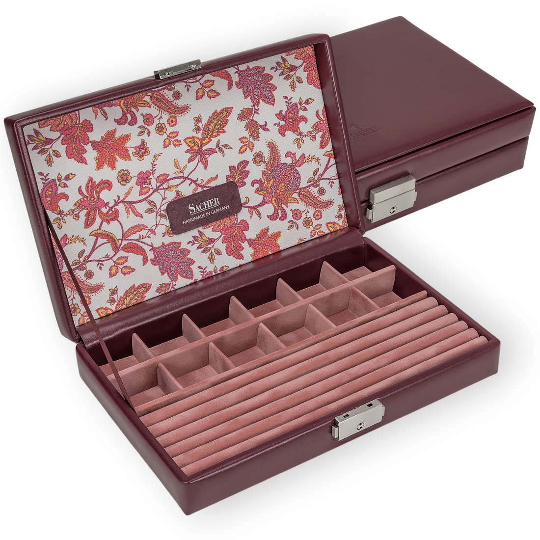 Ring- und Sammleretui florage / bordeaux