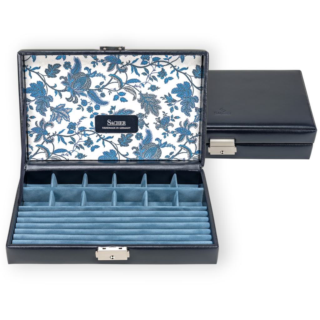 Ring- und Sammleretui florage / navy (Leder)