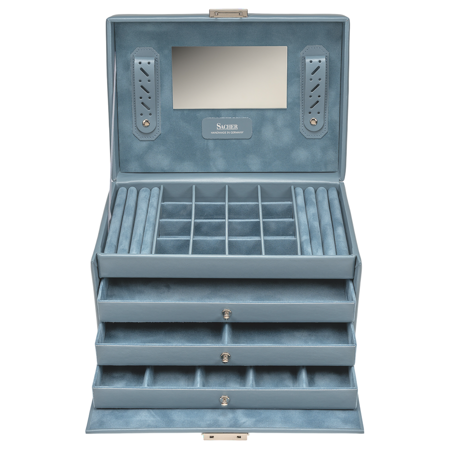 Schmuckkasten Lena pastello / hellblau (Leder)