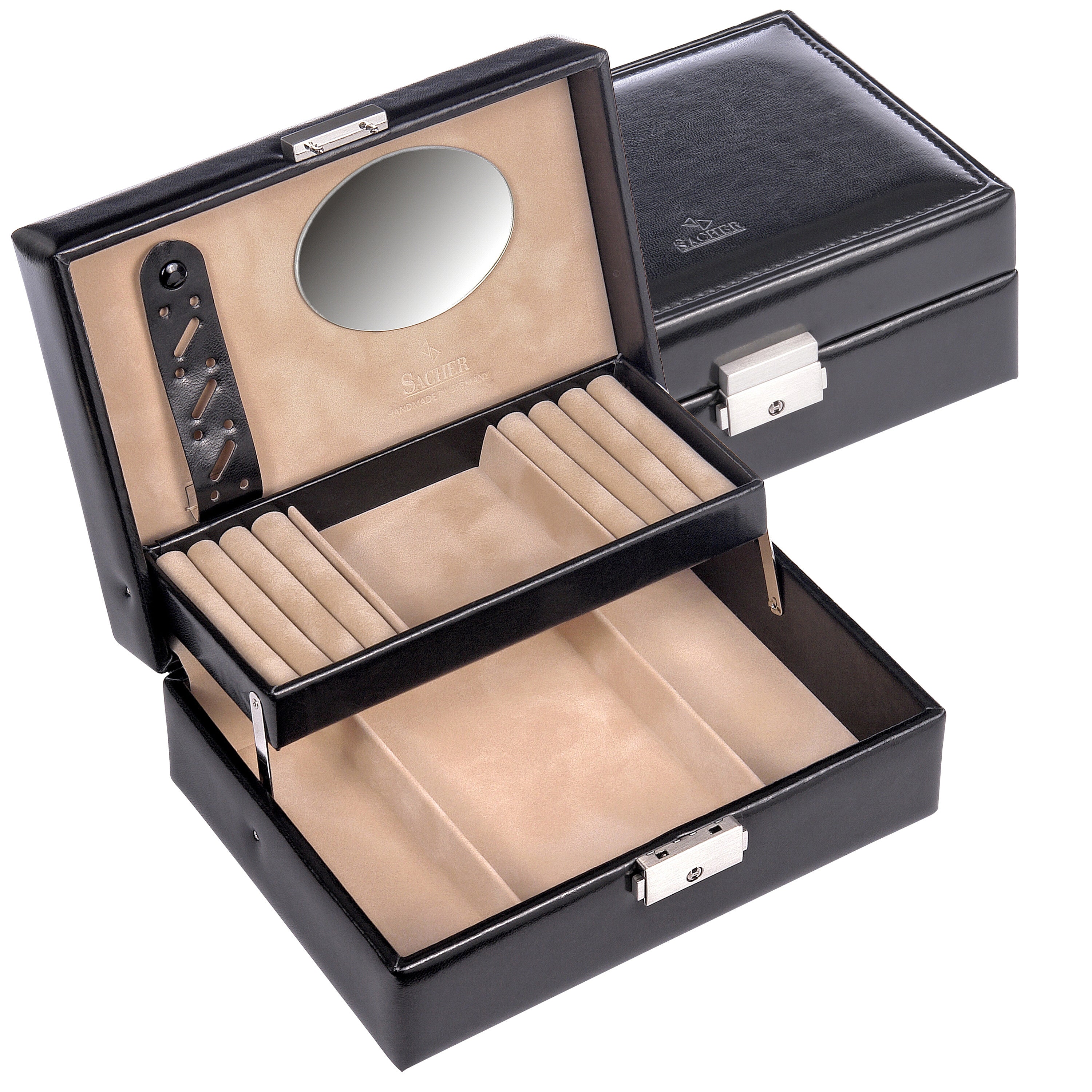 SACHER Schmuckkästchen Britta New Classic / Bordeaux (Leder)- SACHER 1846 Offizi