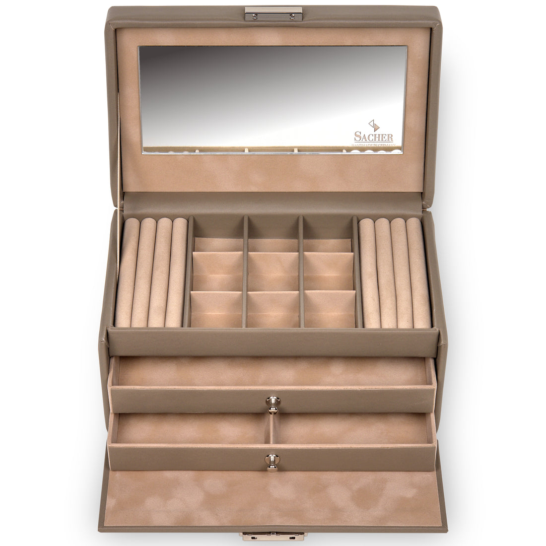 Jewelry box Elly nature / taupe (leather)