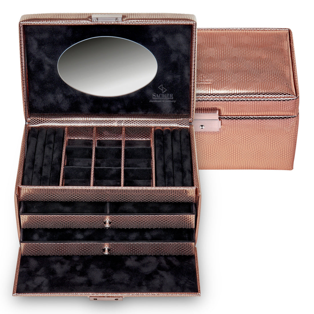 Jewelry box Elly lagarto / rose gold