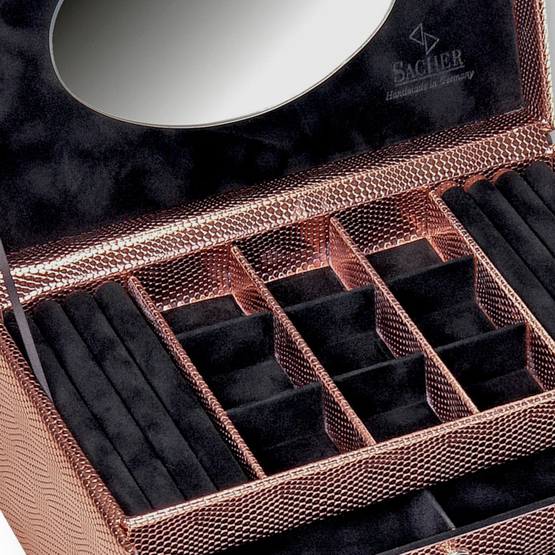 jewellery case Elly lagarto / rose gold