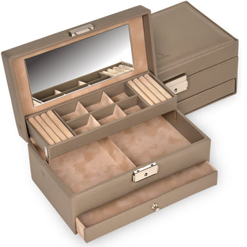 jewellery case Helen nature / taupe (leather)